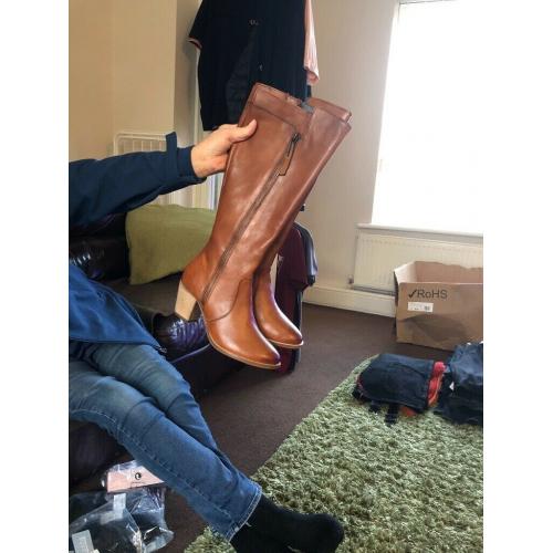 Ladies Boots Tan leather Dunne Tiana